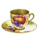 Filiżanka i spodek ozdobione przez Kitty Blake, 1938 r.