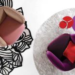 Atrakcyjny komplet – do foteli Chemise dobrze dobrany dywan oraz stoliki w ciekawym kształcie i niebanalnym kolorze, MY HOME