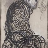 Franciszek Starowieyski Stary brodacz wpatruje się intensywnie w moją sygnaturę , 1995 r., cs 21 000 zł, DESA UNICUM