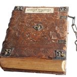 Inkunabuł w oprawie z tłoczonej skóry z okuciami, 1488 r., zbiory Biblioteki Elbląskiej, sygn. Inc.III.16