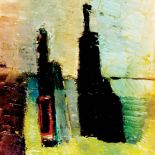 Jacek Sienicki, Martwa natura z butelkami , 1962 r., Medium
