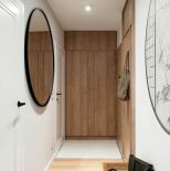 mieszkanie 38 m2 aranżacja przedpokoju w stylu japandi