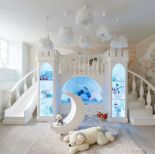 łóżko zamek ze zjeżdżalnią