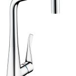 Jednouchwytowa bateria HG Metris z wyciąganą, obrotową wylewką, 1670 zł netto, HANSGROHE