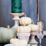 Dekoracje z białej dyni na stół