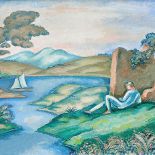 „Idylla – krajobraz z leżącym młodzieńcem”, ok. 1913 r., Eugeniusz Zak