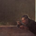 Józef Panfil, Przy stole , 1987 r. Przez uchylone drzwi