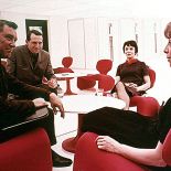Kadr z filmu Odyseja kosmiczna , Wiliam Sylvester, Leonard Rossiter i Margaret Tyzack, 1968 r.