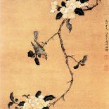 Kamelia z samotnym ptakiem , Zhou Shuxi, XVII wiek.