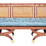 Kanapa, mahoń i plecionka z rotangu, ok. 1840 r.