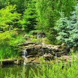 Kaskada z łupku serycytowego. Zieleń, kamień i woda