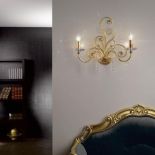 Kinkiet Damasco od włoskiej firmy Masca. Do wyboru kolor złoty i srebrny. Cena - 2596 zł. INLIGHT