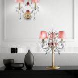 Kinkiet z serii 3089 z kryształami Swarovskiego i ceramiczną różą plus jedwabny abażur, 1045 zł, MASIERO