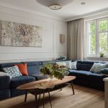 pokój dzienny w domu inspirowanym modernizmem