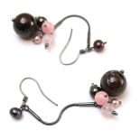 Kolczyki Mollis - oksydowane srebro i kamienie pólszlachetne. Dooperelle.pl