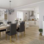 Kuchnia, salon i jadalnia to jedno wielkie pomieszczenie.