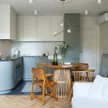 kuchnia narożna otwarta na salon