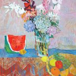 Kwiaty w wazonie i owoce , I poł. lat 90.