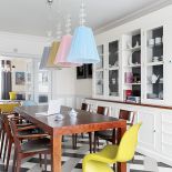 Lampy zrobił Michał. Kupił cześci, zamówił u ślusarza pręty, wybrał wstążki, którymi obciągniety jest stelaż.