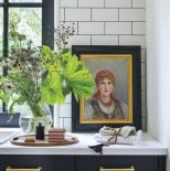 łazienka z pralnią w stylu farmhouse