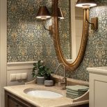 łazienka zielona z drewnem