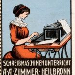 Lekcja pisania na maszynie - reklama Instytutu Zimmera, 1910 r., fot. EAST NEWS