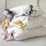 lniana pościel z kokardkami