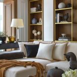 luksusowy salon z drewnem