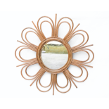 lustro rattanowe w stylu boho