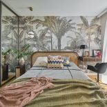 mała sypialnia w stylu boho