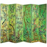 Malowany w egzotyczne rośliny i ptaki, połowa XIX w., Wielka Brytania