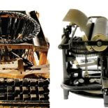 Maszyna wynaleziona w 1864 r. przez stolarza Pettera Mietterhofera, Technisches Museum, Wiedeń, EK PICTURESModel Edison