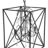 Metal i kamienie imitujące brylanty, lampa na 4 żarówki o mocy maks. 25 W, 799 zł, DEKORACJA DOMU