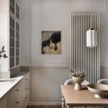 elegancka kuchnia w mieszkaniu urządzonym w dawnym browarze