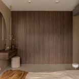 drewniana zabudowa w sypialni