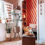 tapeta w kratkę we wnętrzach