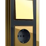 Mosiężny przełącznik i gniazdo w jednym, GIRA