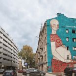 Mural Boskie matki u zbiegu Wroniej i Grzybowskiej w Warszawie
