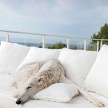 Na taras wychodzi się tutaj z każdego pokoju, nawet z łazienki. Apartamentowiec stoi niemal na plaży, a morską bryzą