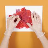 Nakładanie farby przez szablon. Wiktoriański wzór