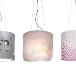 Nowoczesne lampy (Rosae, Diamond, Confettis - wszystkie 60x50 cm) wykonane metodą wielowarstwową/3D kolekcja Les lumineuses.