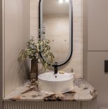 łazienka beżowo czarna