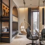 łóżko piętrowe w nowoczesnym pokoju dziecięcym