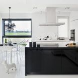 Nowoczesny salon z kuchnią zdjęcia aranżacji