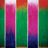 Obrazy Jacka Ziemińskiego nawiązują do form postimpresjonizmu i abstrakcji.