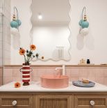 pastelowa łazienka aranżacja