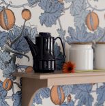 tapeta ścienna w kolorze niebieskim w kuchni