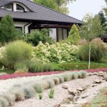 Ogród otacza dom. Wrzosowisko na tarasach