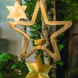 Złocony świecznik z gwiazdkami, Belldeco.pl