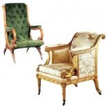 Palisandrowy fotel w stylu Wilhelma IV, ok.1835 r. Fotel z okresu regencji, nawiązujący do stylu Ludwika XVI, Marsh